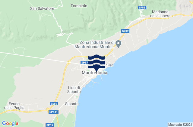 Mappa delle Getijden in Manfredonia, Italy