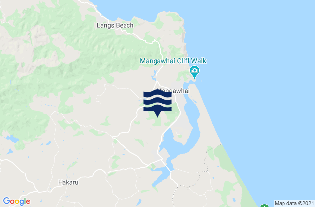 Mappa delle Getijden in Mangawhai Estuary, New Zealand