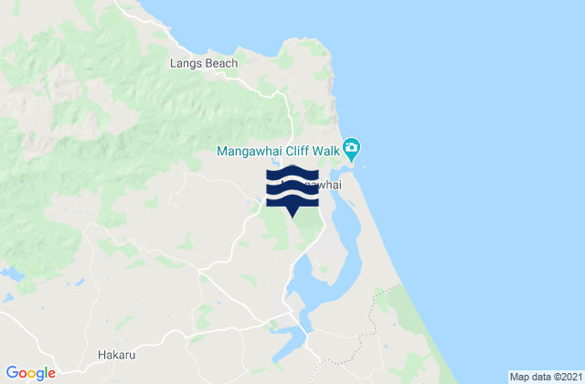 Mappa delle Getijden in Mangawhai Harbour, New Zealand