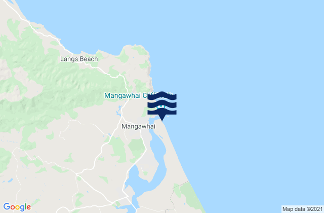 Mappa delle Getijden in Mangawhai Heads, New Zealand