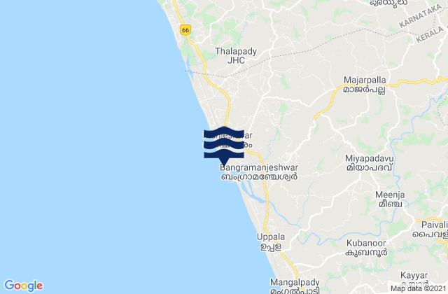 Mappa delle Getijden in Manjēshvar, India