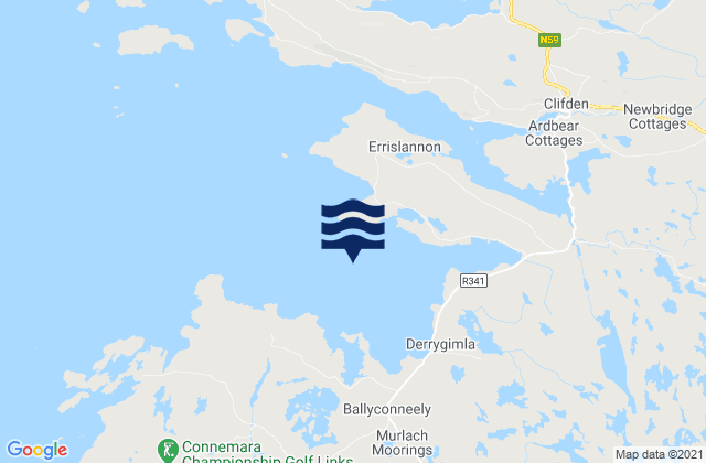 Mappa delle Getijden in Mannin Bay, Ireland