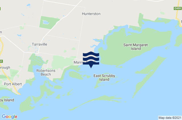 Mappa delle Getijden in Manns Beach, Australia