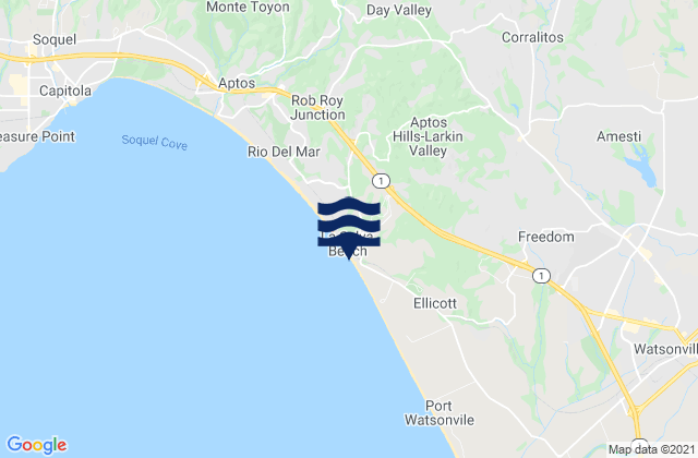Mappa delle Getijden in Manresa Beach, United States
