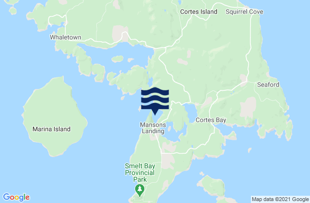 Mappa delle Getijden in Manson Bay, Canada