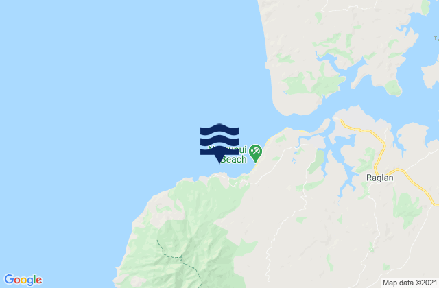 Mappa delle Getijden in Manu Bay, New Zealand