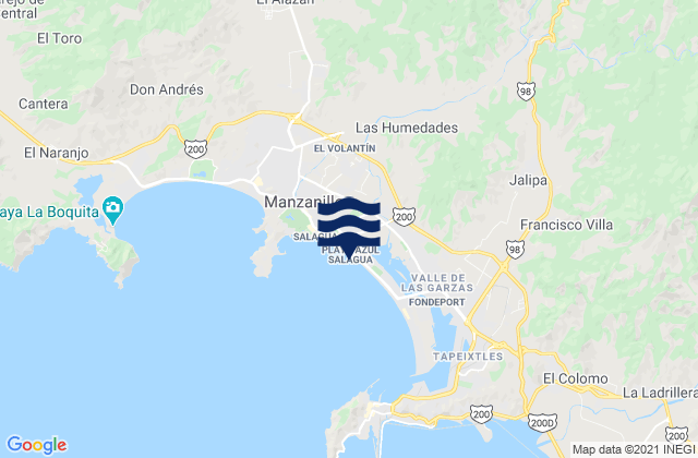 Mappa delle Getijden in Manzanillo, Mexico