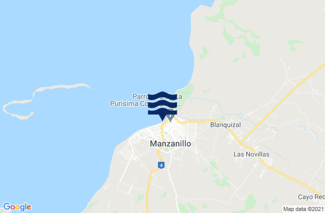 Mappa delle Getijden in Manzanillo, Cuba