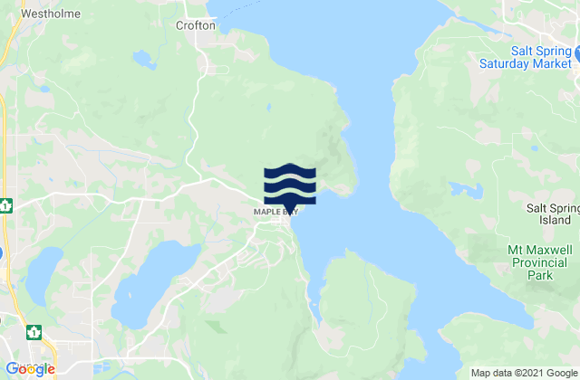 Mappa delle Getijden in Maple Bay, Canada