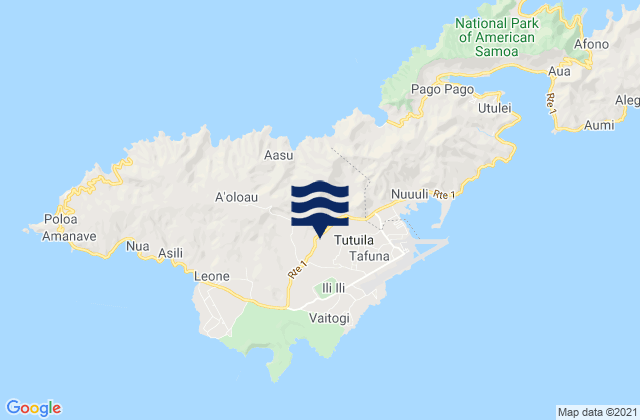 Mappa delle Getijden in Mapusagafou, American Samoa
