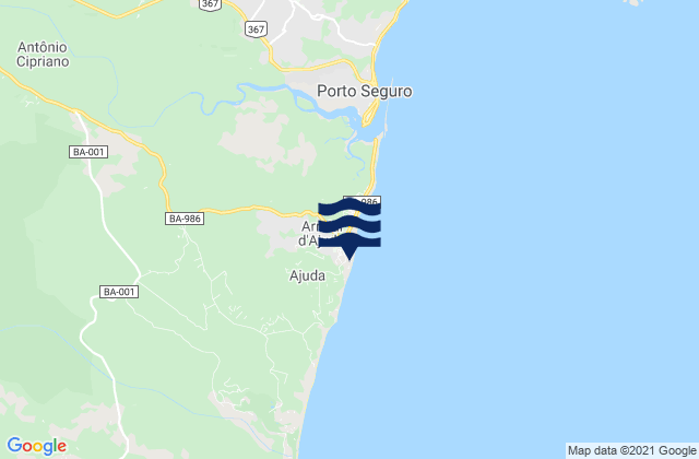 Mappa delle Getijden in Mar Aberto, Brazil