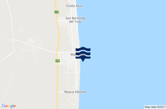 Mappa delle Getijden in Mar de Ajo, Argentina