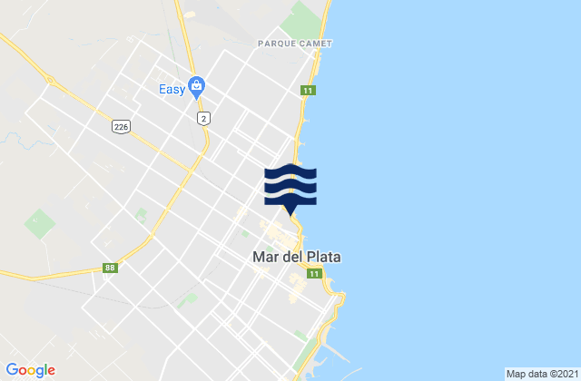 Mappa delle Getijden in Mar del Plata, Argentina