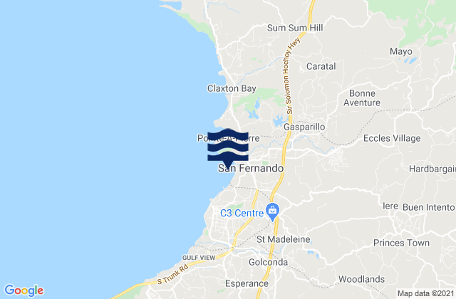 Mappa delle Getijden in Marabella, Trinidad and Tobago
