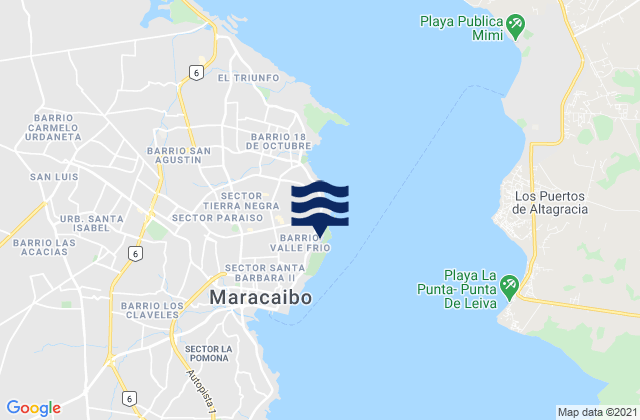 Mappa delle Getijden in Maracaibo, Venezuela