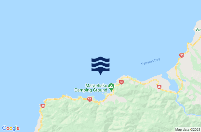 Mappa delle Getijden in Maraehako Bay, New Zealand