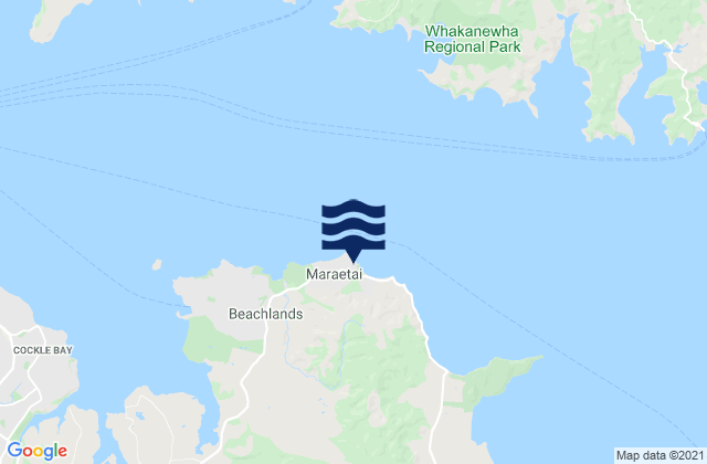Mappa delle Getijden in Maraetai Beach, New Zealand