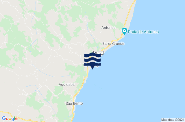 Mappa delle Getijden in Maragogi, Brazil