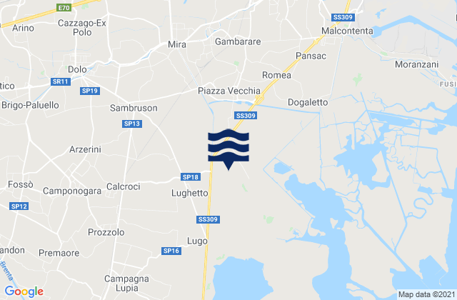 Mappa delle Getijden in Marano, Italy