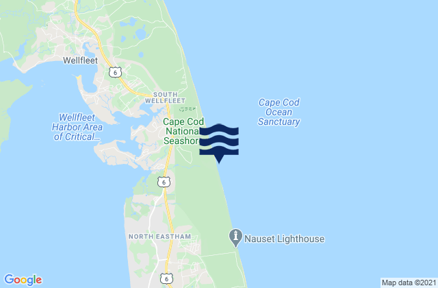 Mappa delle Getijden in Marconi Beach, United States
