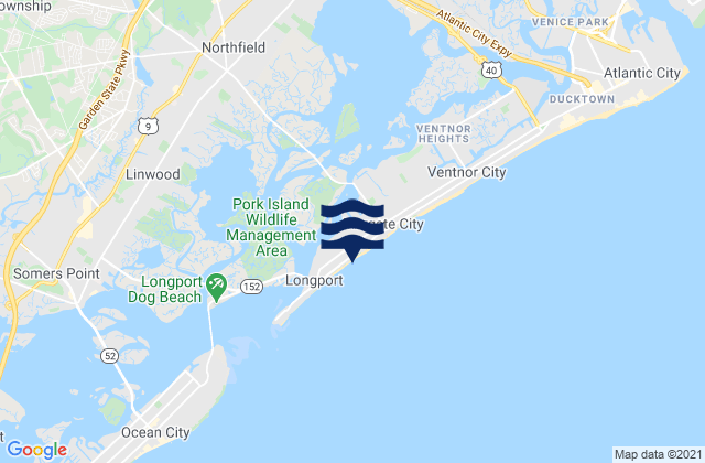 Mappa delle Getijden in Margate Beach, United States
