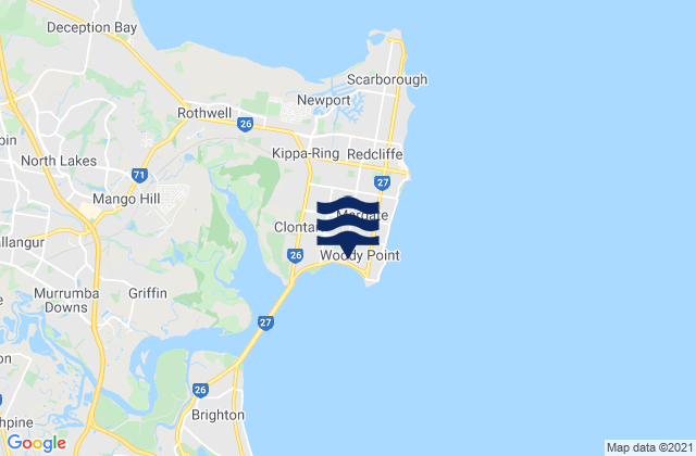 Mappa delle Getijden in Margate, Australia