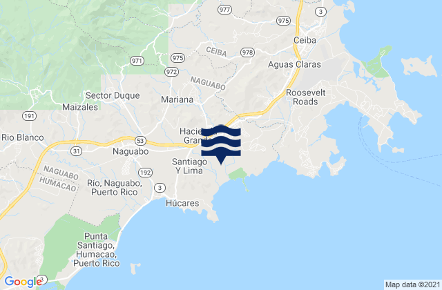 Mappa delle Getijden in Mariana Barrio, Puerto Rico