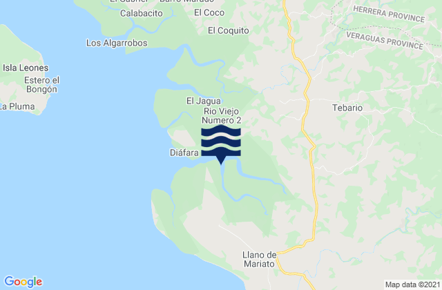 Mappa delle Getijden in Mariato District, Panama
