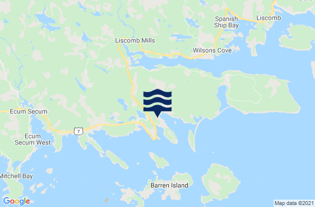 Mappa delle Getijden in Marie Joseph, Canada