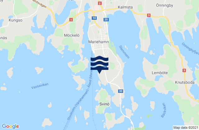 Mappa delle Getijden in Mariehamns stad, Aland Islands