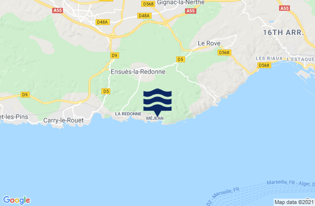 Mappa delle Getijden in Marignane, France