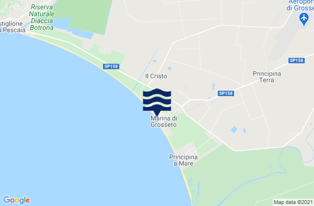 Mappa delle Getijden in Marina di Grosseto, Italy