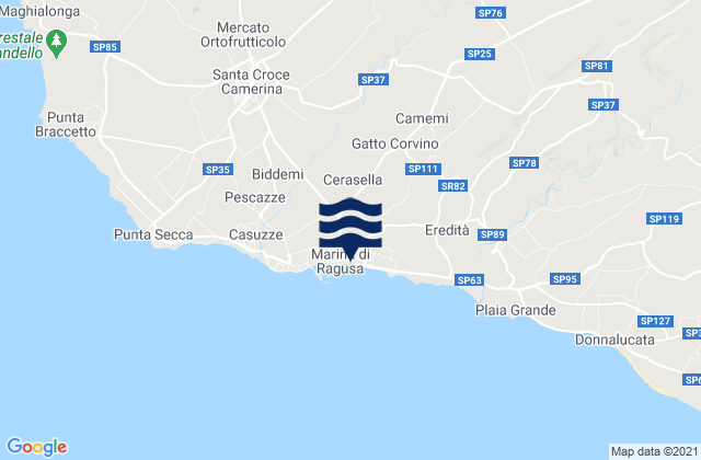 Mappa delle Getijden in Marina di Ragusa, Italy