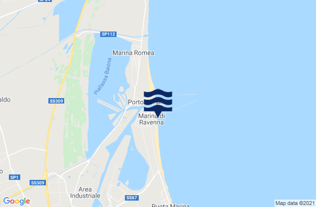 Mappa delle Getijden in Marina di Ravenna, Italy