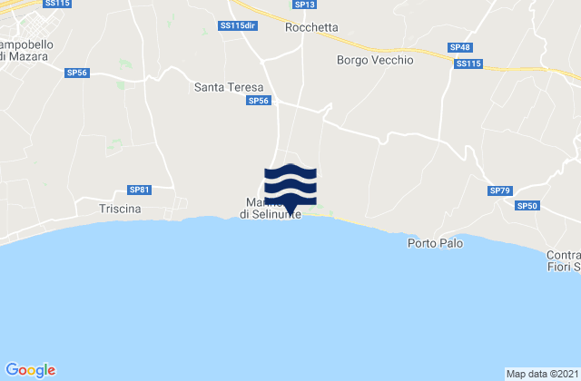 Mappa delle Getijden in Marinella, Italy