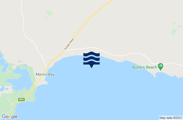 Mappa delle Getijden in Marion Bay, Australia