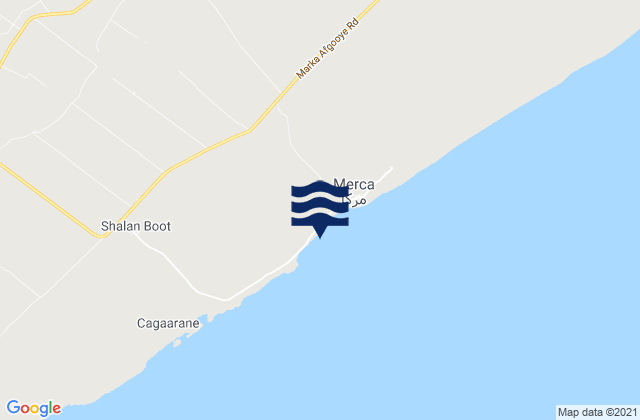 Mappa delle Getijden in Marka, Somalia