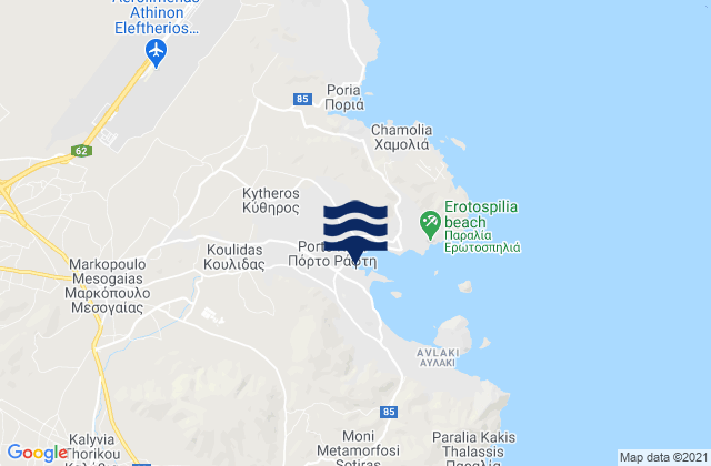 Mappa delle Getijden in Markópoulo, Greece