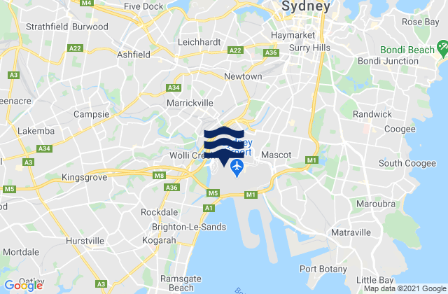 Mappa delle Getijden in Marley, Australia