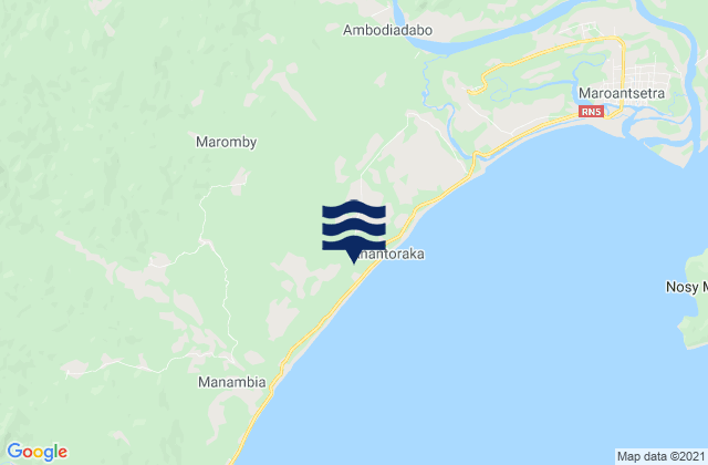 Mappa delle Getijden in Maroantsetra District, Madagascar