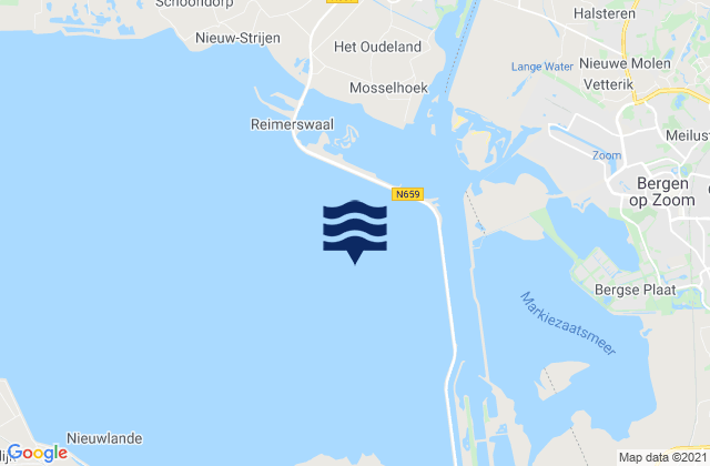 Mappa delle Getijden in Marollegat, Netherlands