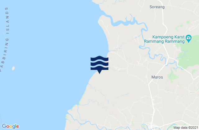 Mappa delle Getijden in Maros, Indonesia