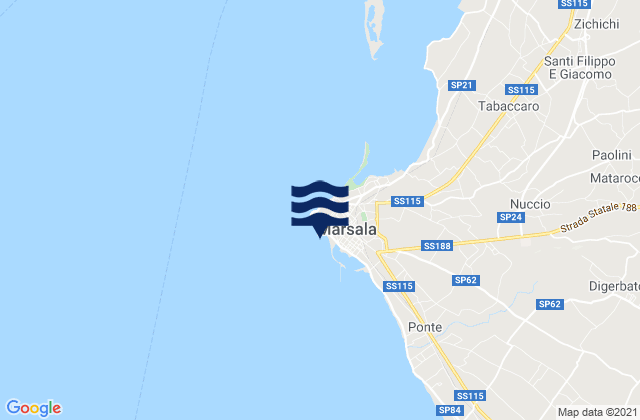 Mappa delle Getijden in Marsala, Italy