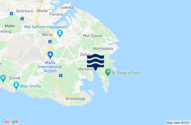 Mappa delle Getijden in Marsaxlokk, Malta