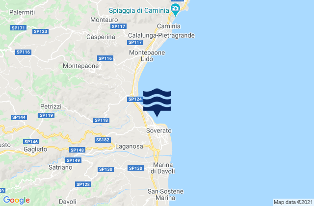 Mappa delle Getijden in Martelli-Laganosa, Italy