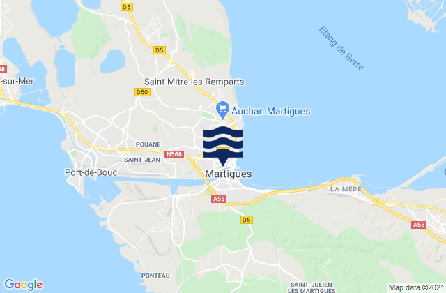 Mappa delle Getijden in Martigues, France