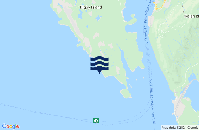 Mappa delle Getijden in Martini Island, Canada