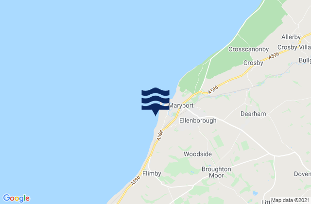 Mappa delle Getijden in Maryport Beach, United Kingdom