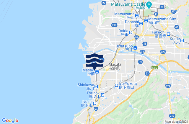 Mappa delle Getijden in Masaki-chō, Japan