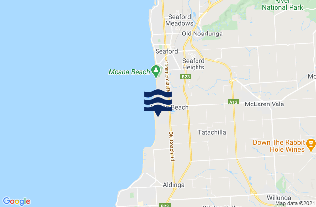Mappa delle Getijden in Maslin Beach, Australia